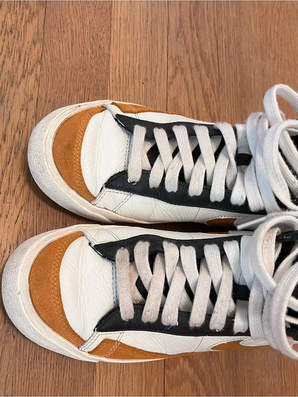 Nike Women's White Black Orange High-Top Sneakers